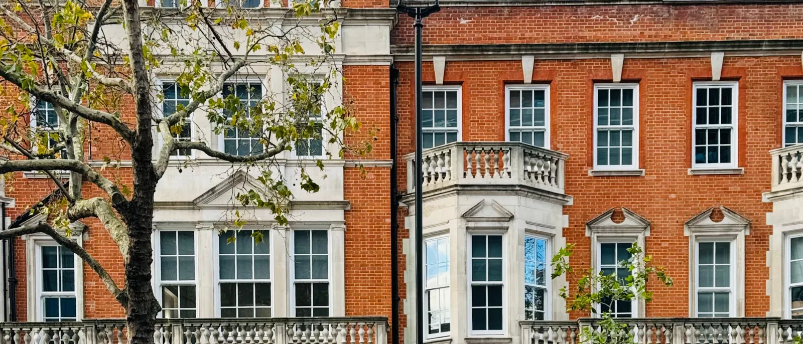 Red-brick mansion façade in Marylebone, London W1 — The Finishing House