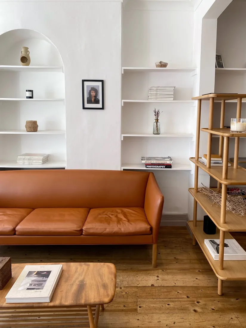 Stylish London living room in warm neutral tones