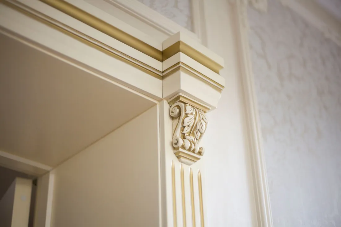 Restored cornice and ceiling detail in a period property, London