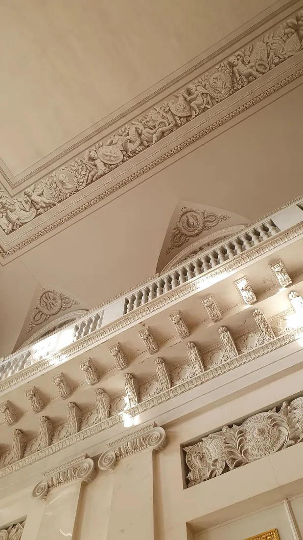 Decorative plaster cornice in a heritage interior, London