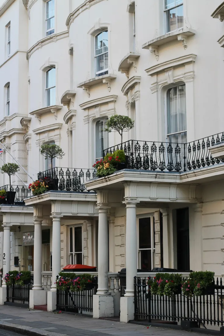 Stuccoed period terrace, Pimlico, London