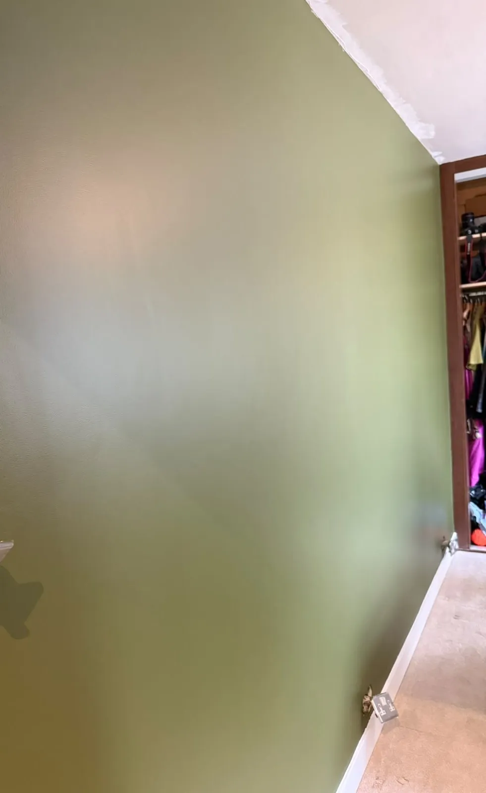 Dressing room in olive green, Marylebone