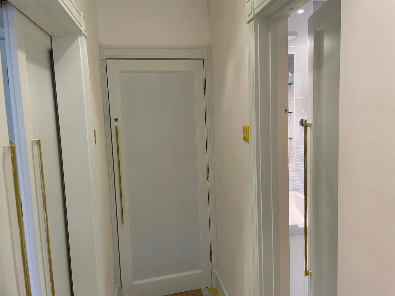 Hallway with glazed internal doors, Hampstead
