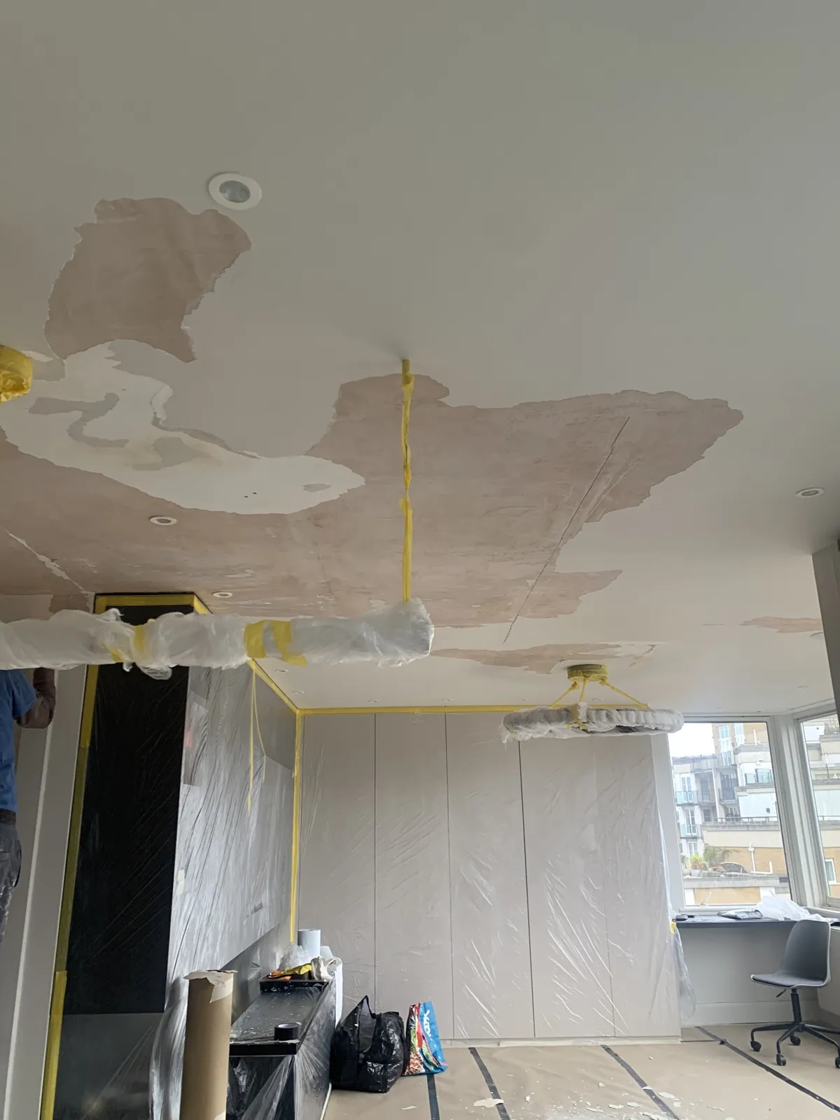 Ceiling filled and sanded, St John's Wood