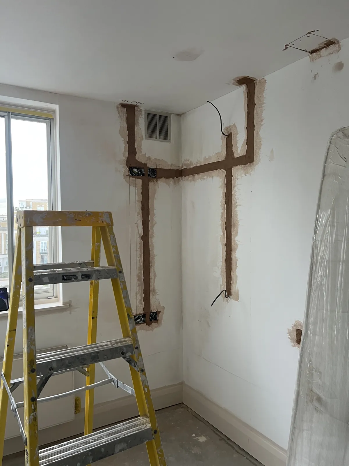 Electrical chases made good, St John's Wood