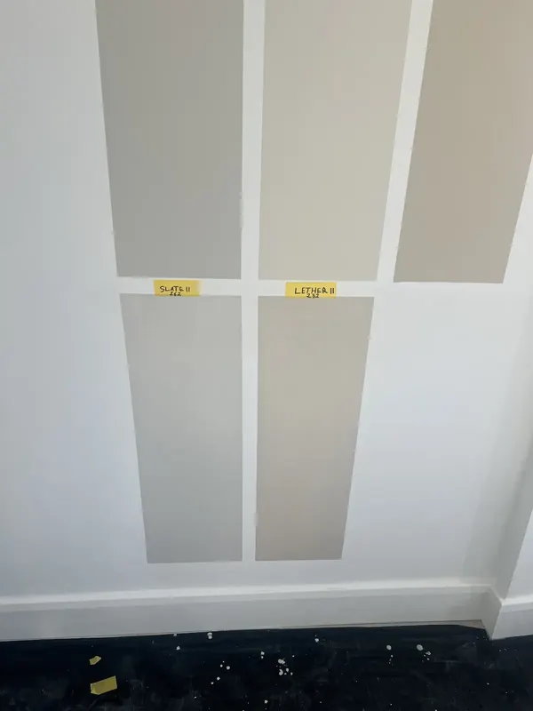 Colour samples on the wall before deciding, St John’s Wood